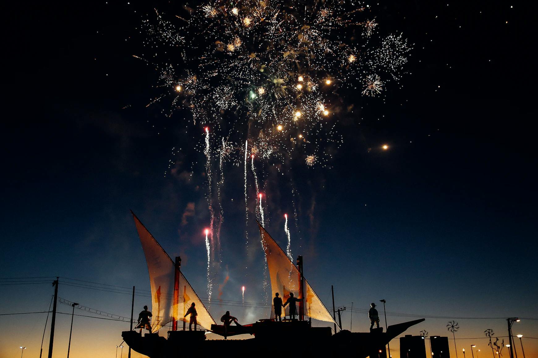 Viewing fireworks from a vessel